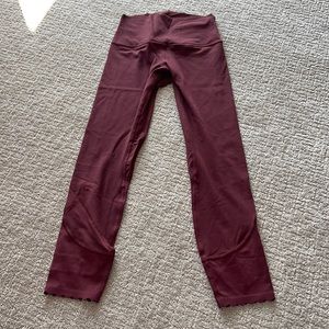 Lululemon align 6 burgundy wine red merlot ruffle hem 25”